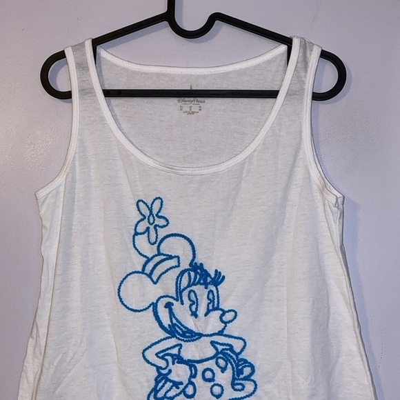 Disney Parks Walt Disney World Embroidered Minnie Mouse White Tank Top size S - Picture 2 of 14